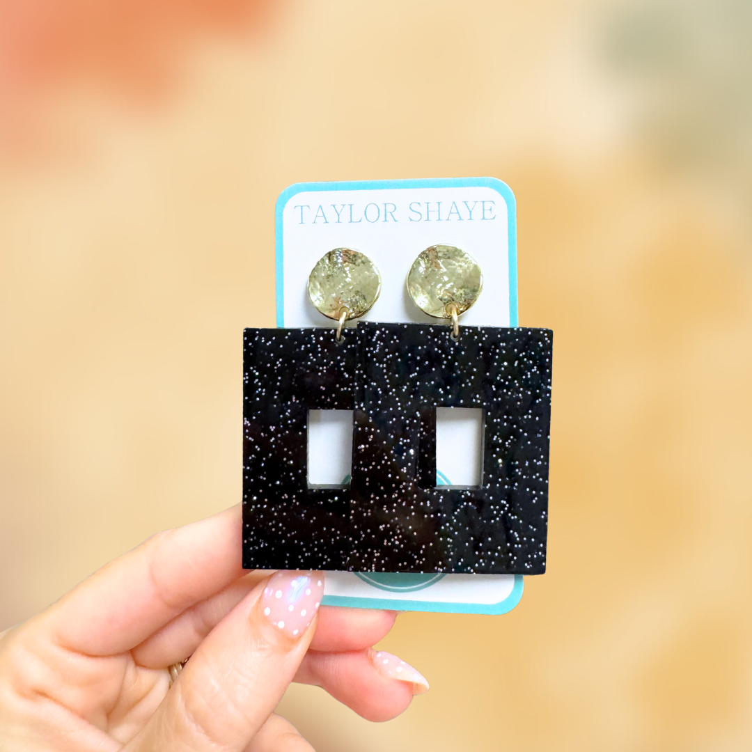 Black Sparkle Naomi Drops