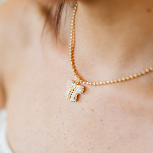 Pearl Bow Necklace