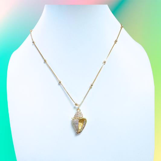 Gold Shelly Necklace
