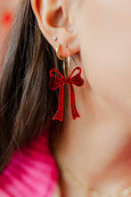 Load image into Gallery viewer, Lovie Bow Hoops
