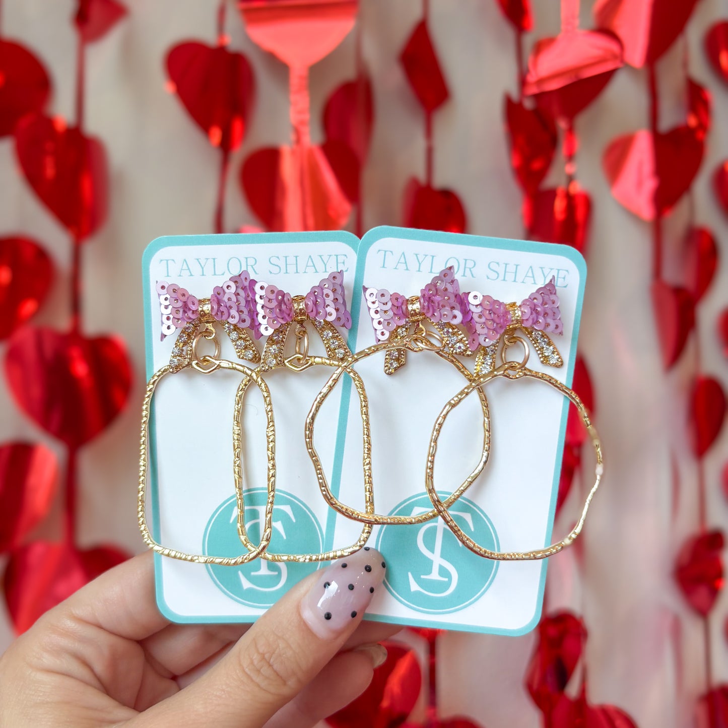 Light Pink Bethany Bow Hoops