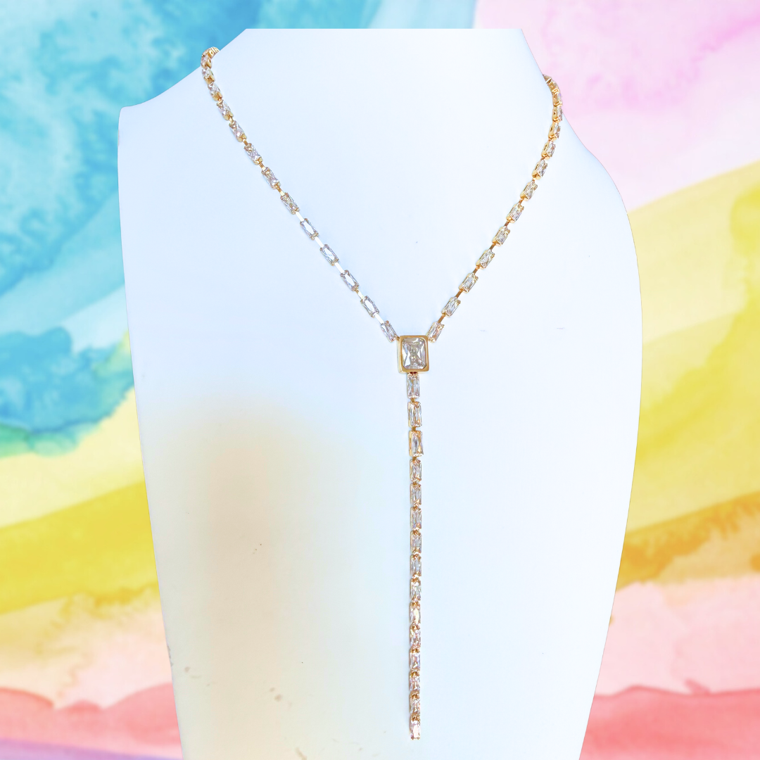 Ruby Baguette Lariat