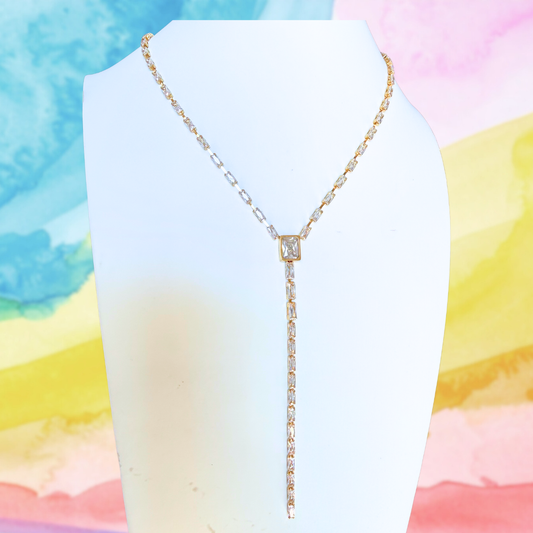 Ruby Baguette Lariat