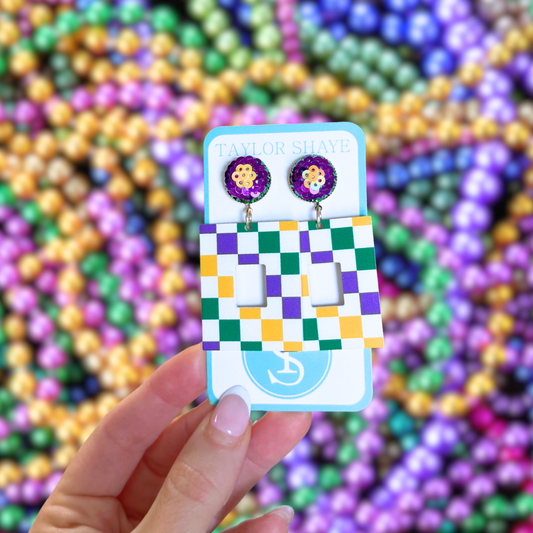 Mardi Gras Checkered Drops