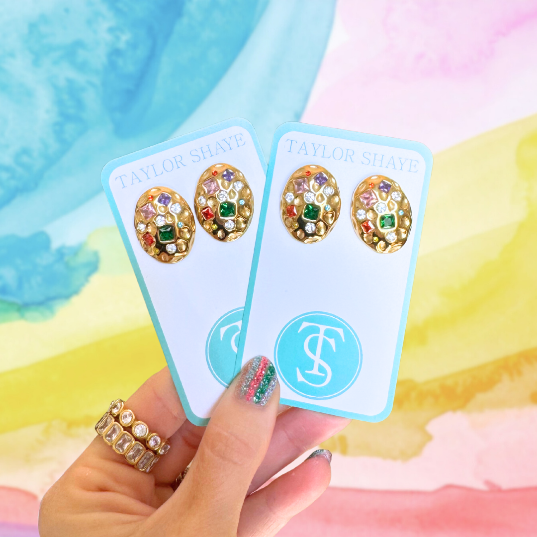 Glam Oval Stud