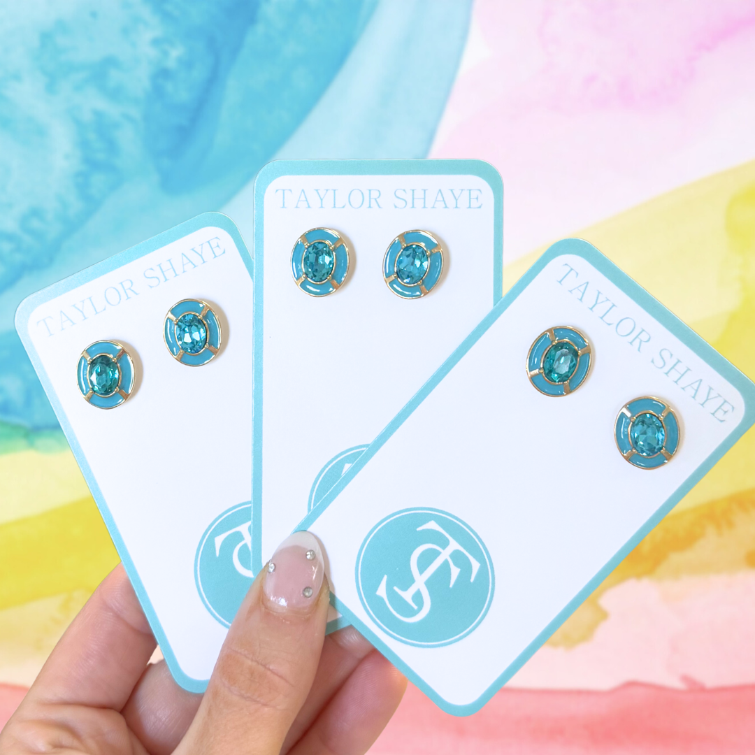 Enamel Oval Stud