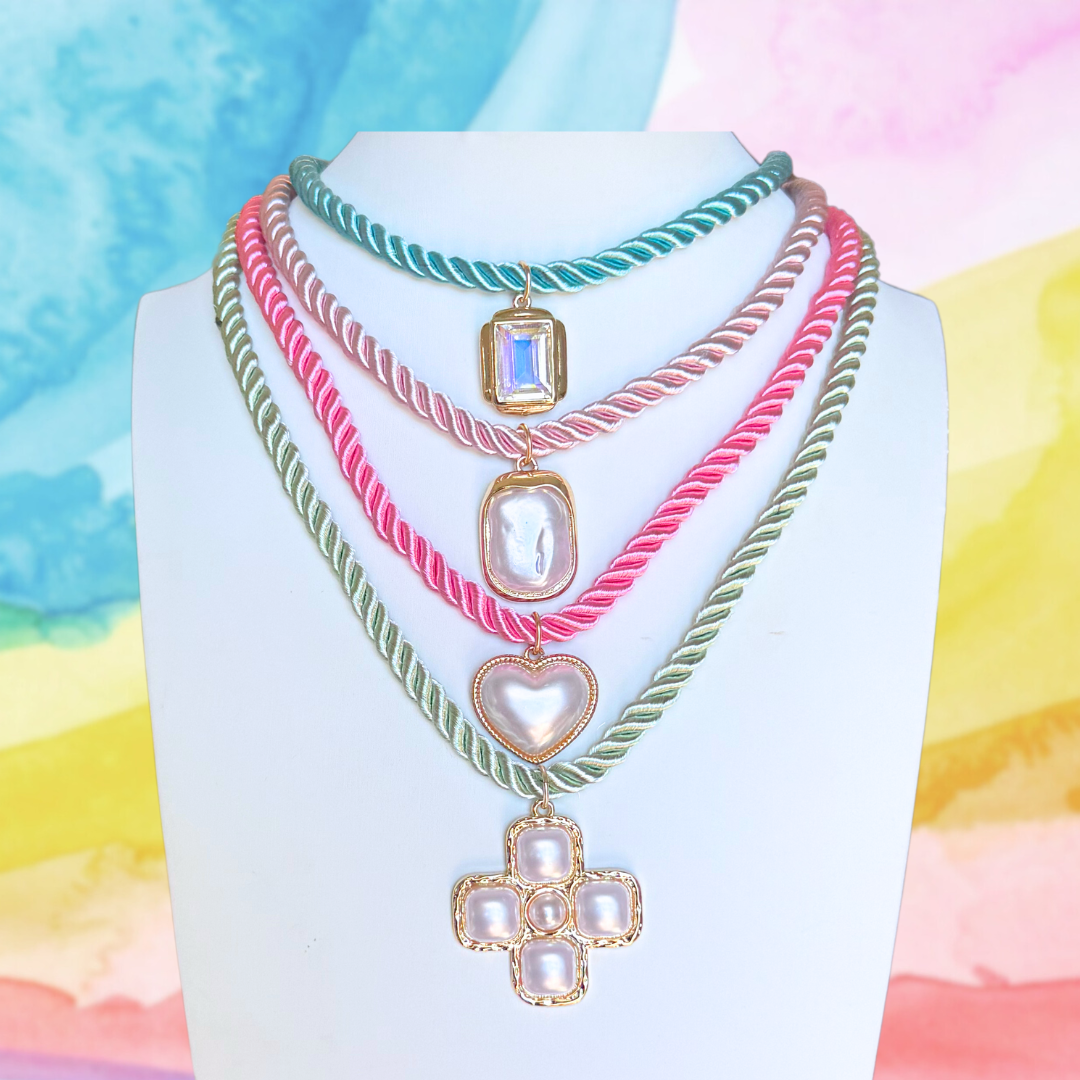 Hot Pink Rope Necklace