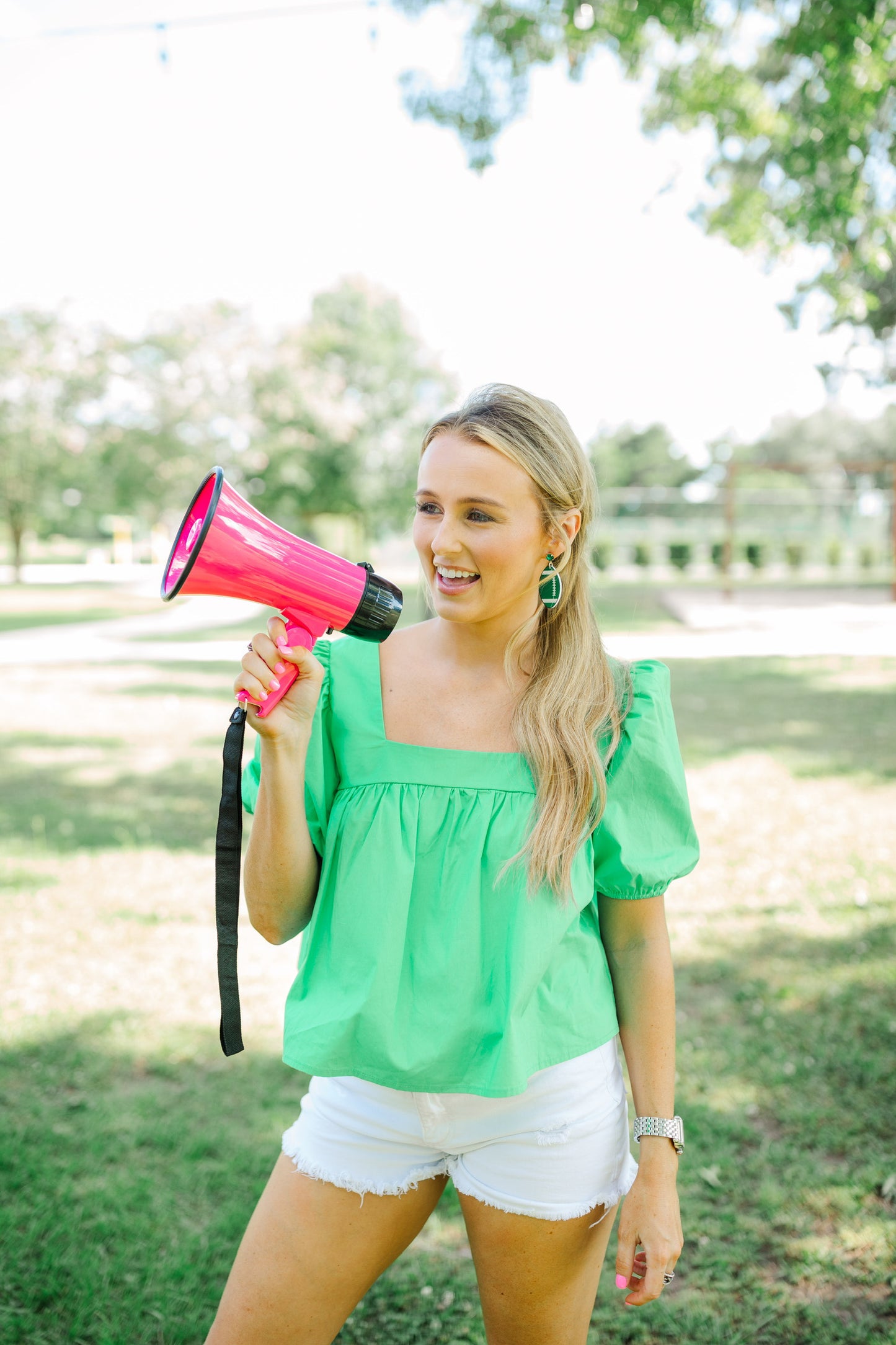 Green/White Acrylic Footballs