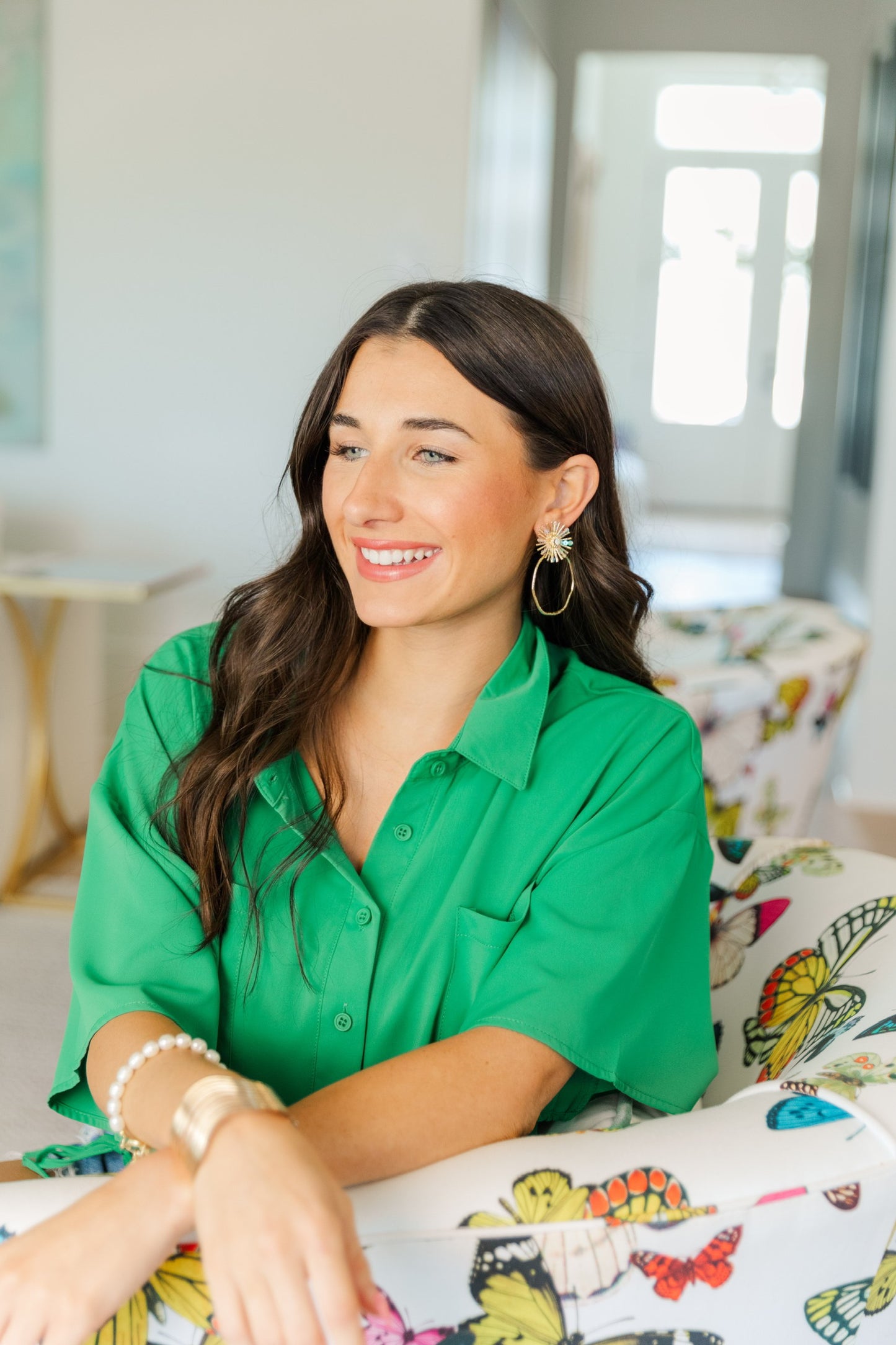 Iridescent Sequin Sunburst Hoops