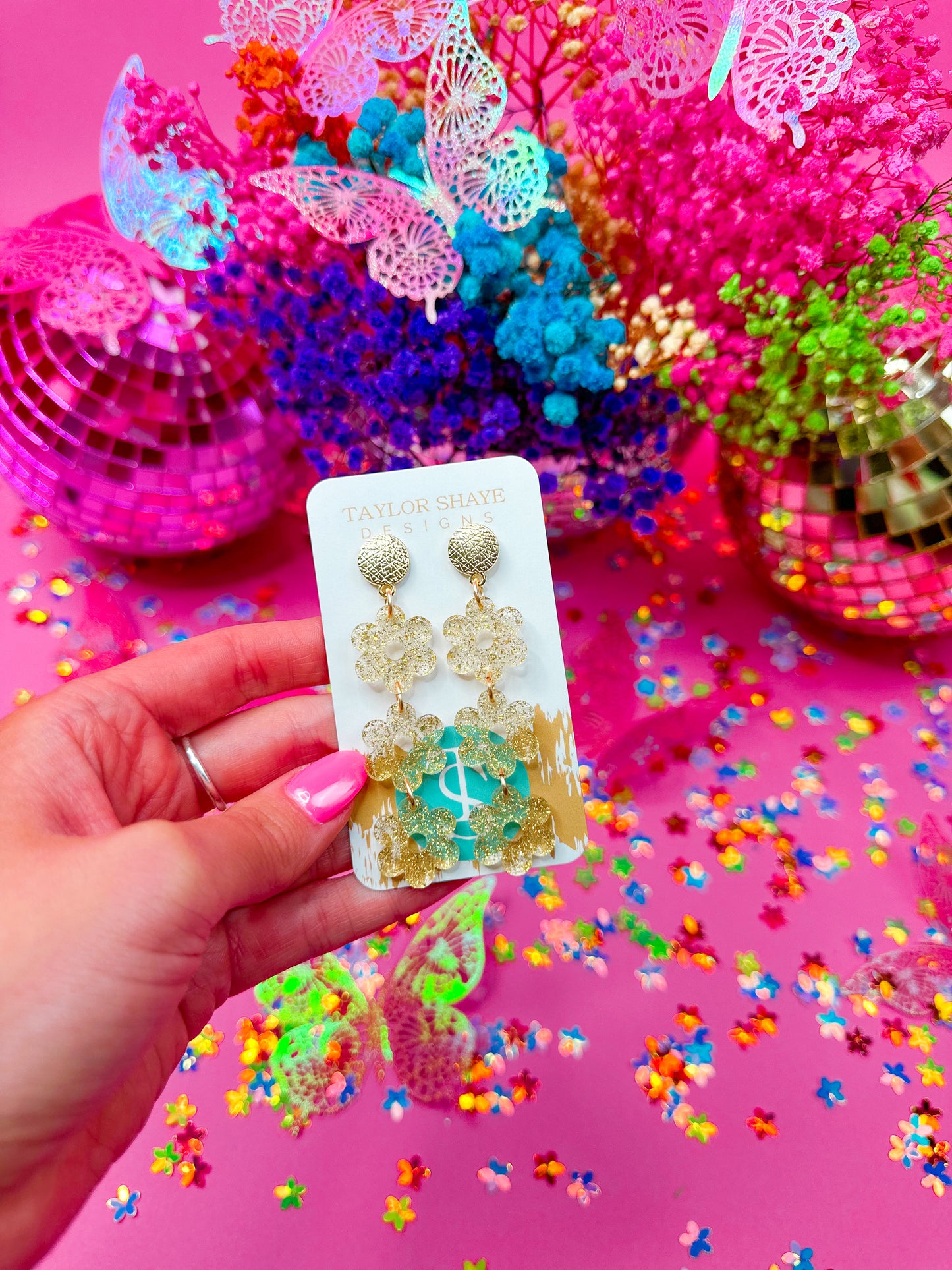 Vibrant Triple Flower Drops