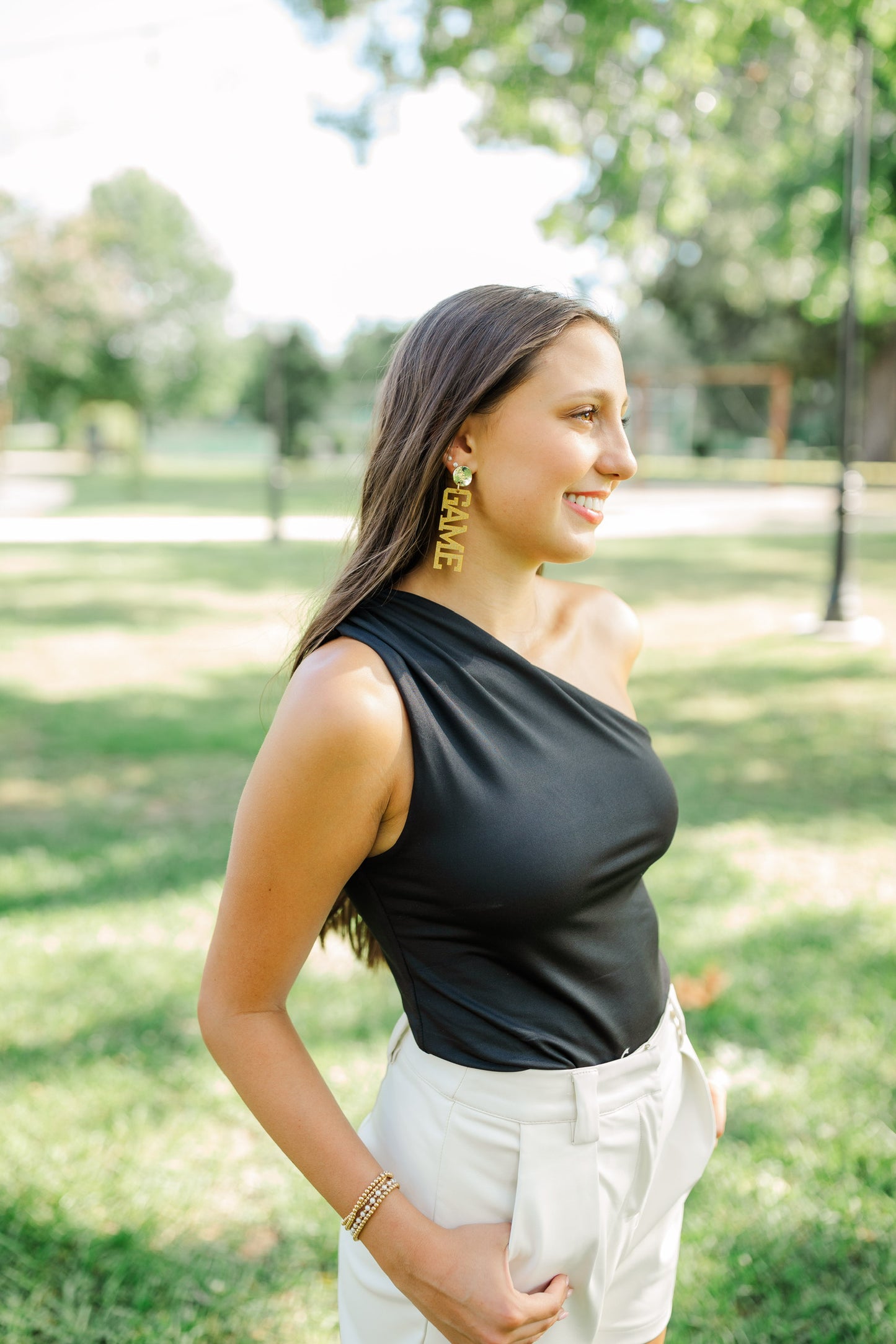 Acrylic Black/Gold Glitter Gameday Drops