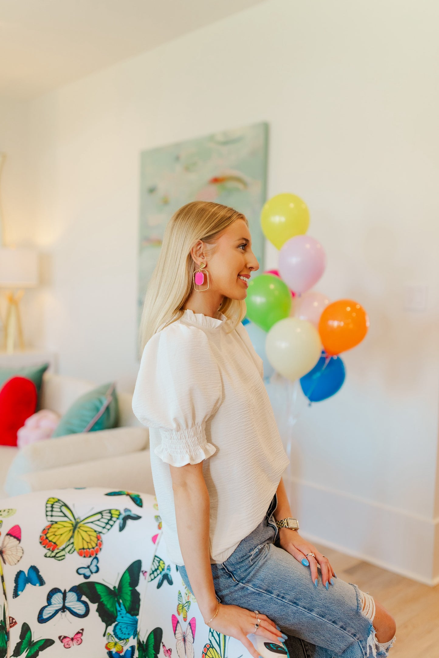 Pink Iridescent Oval Hoops
