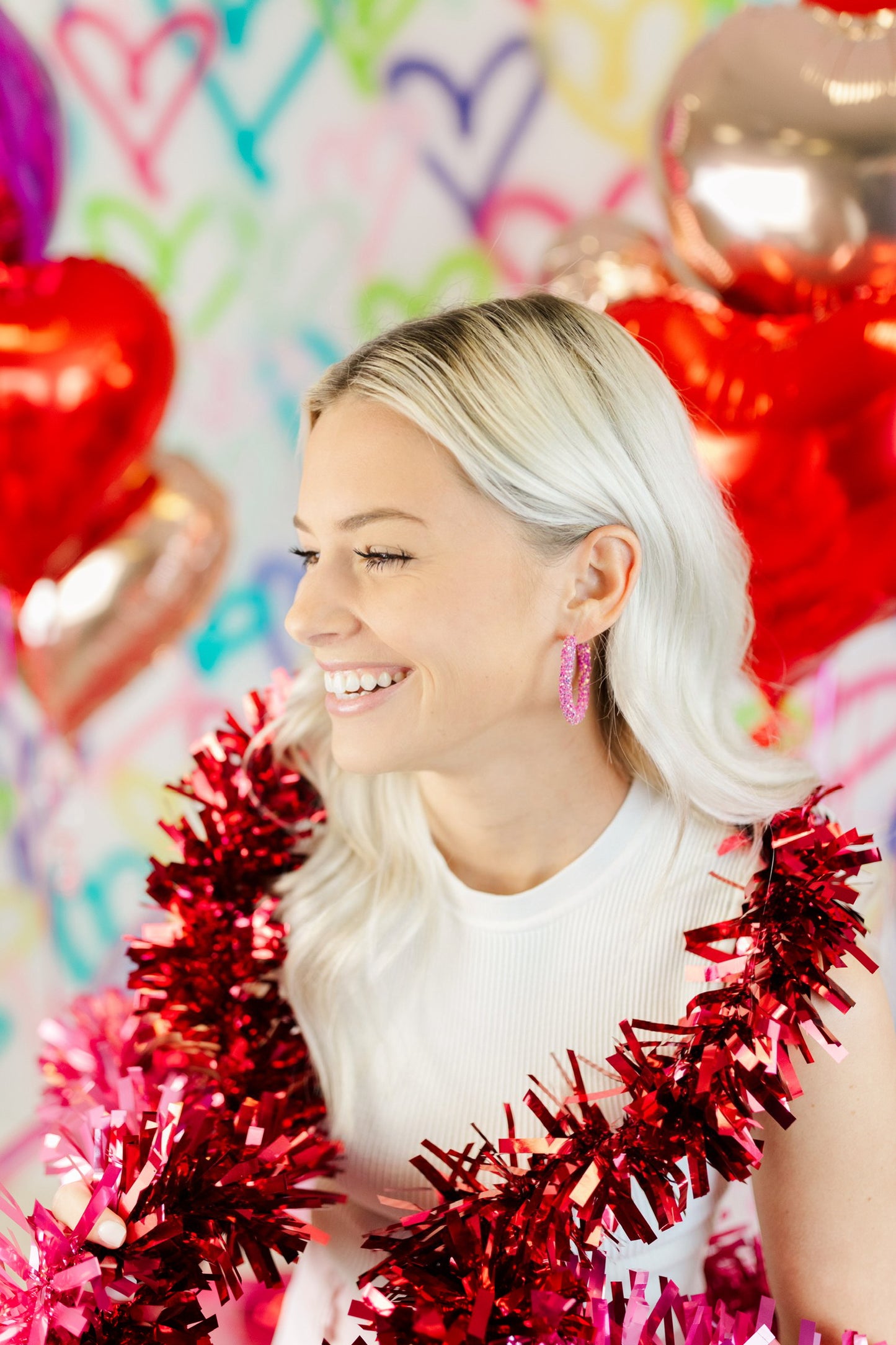 Valentine Glitter Hoops