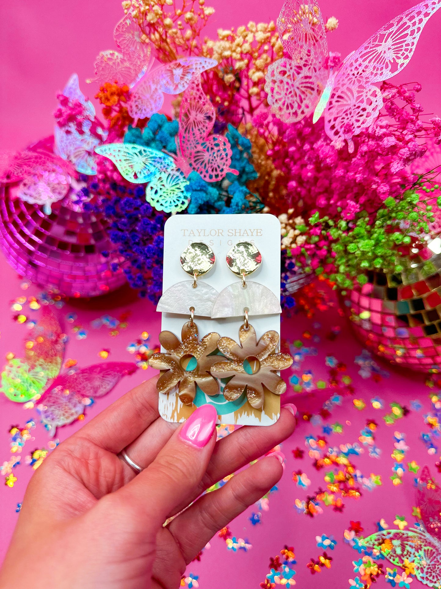 Bronze Lila Flower Drops