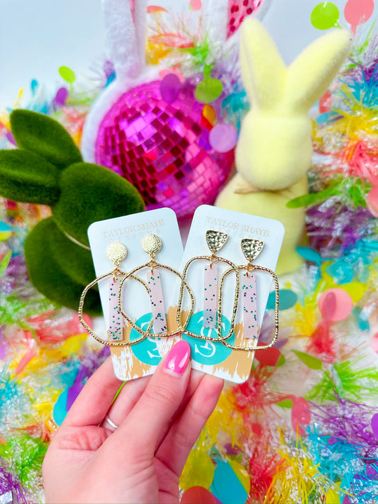 Pink Glitz Stick Hoops