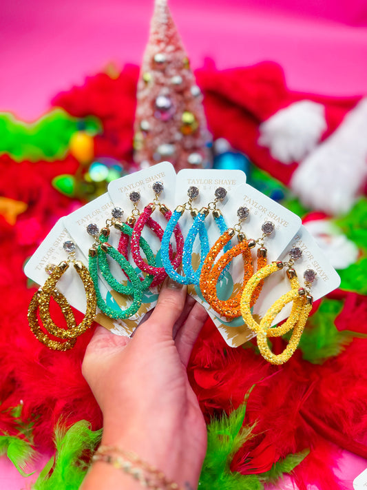 Green Glitter Teardrops