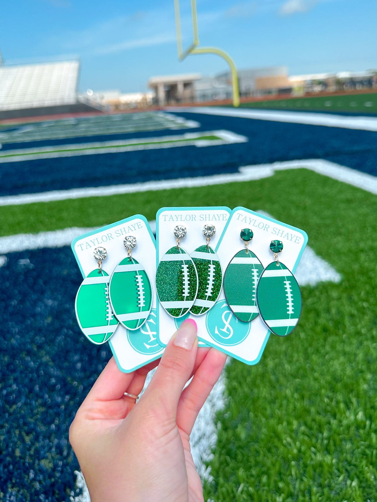 Green/White Acrylic Footballs