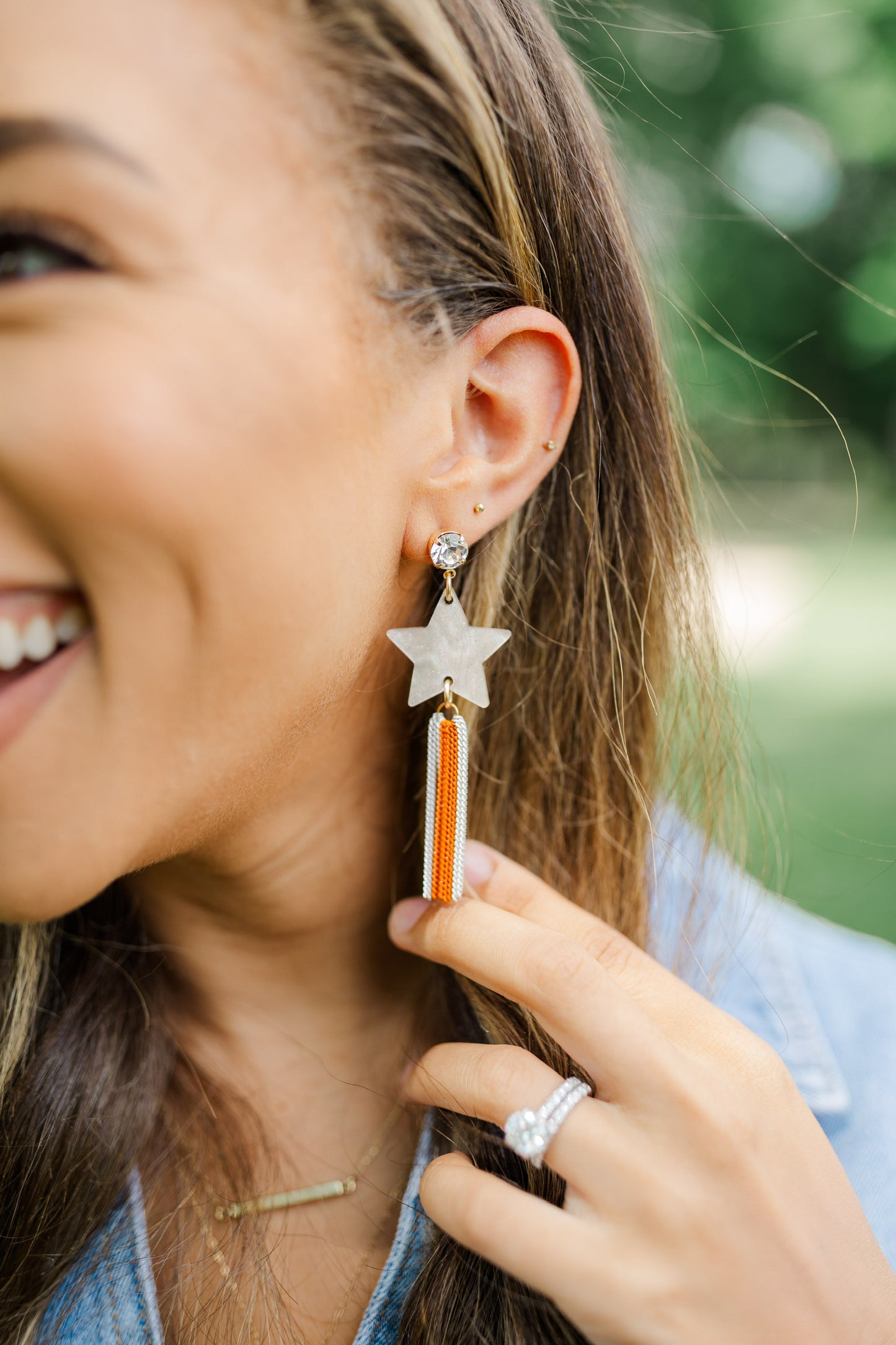Orange Star Chain Tassels