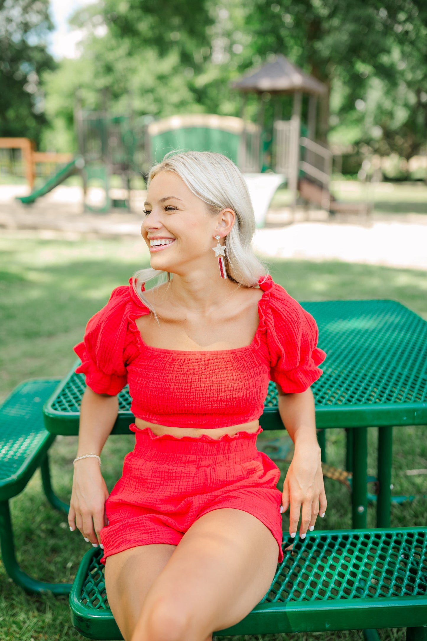Red/White Star Chain Tassels