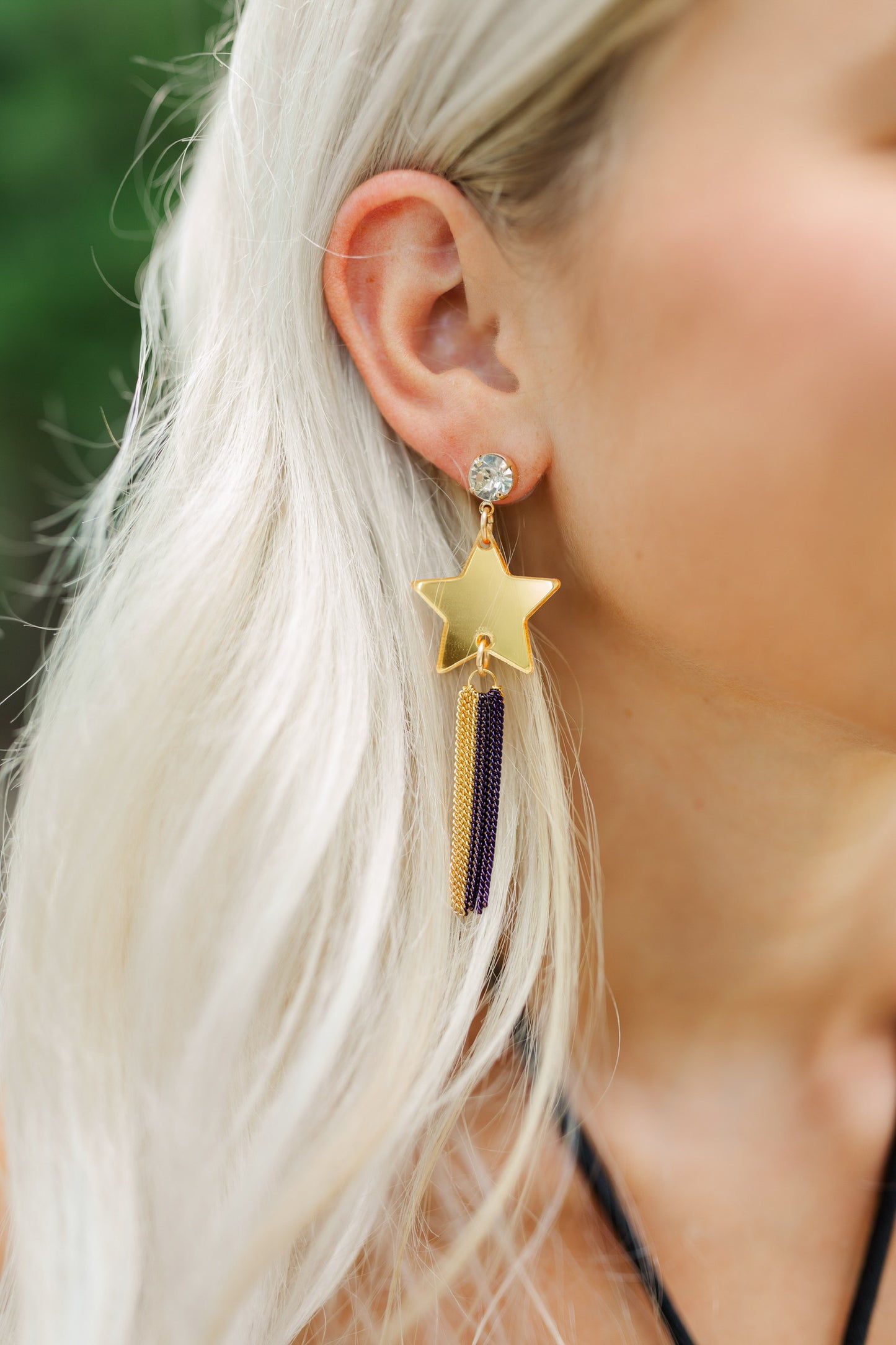 Black/Gold Star Chain Tassels