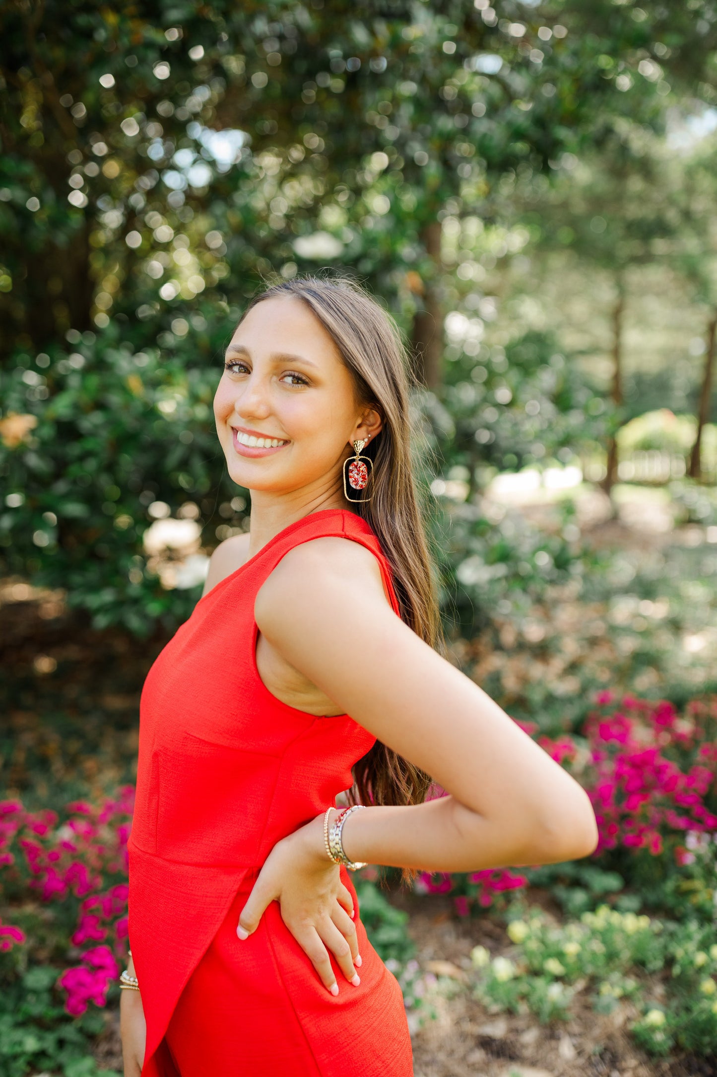 Red/Silver Flake Oval Hoops