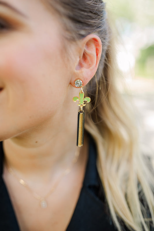 Fleur-de-Lis Chain Tassels