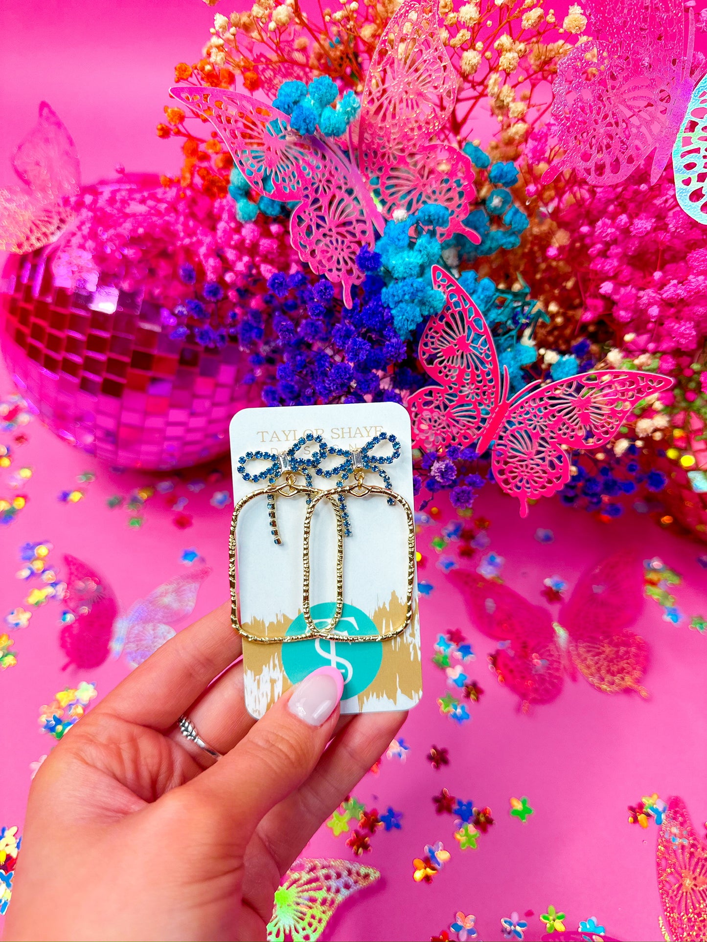 Colorful Nina Bow Hoops