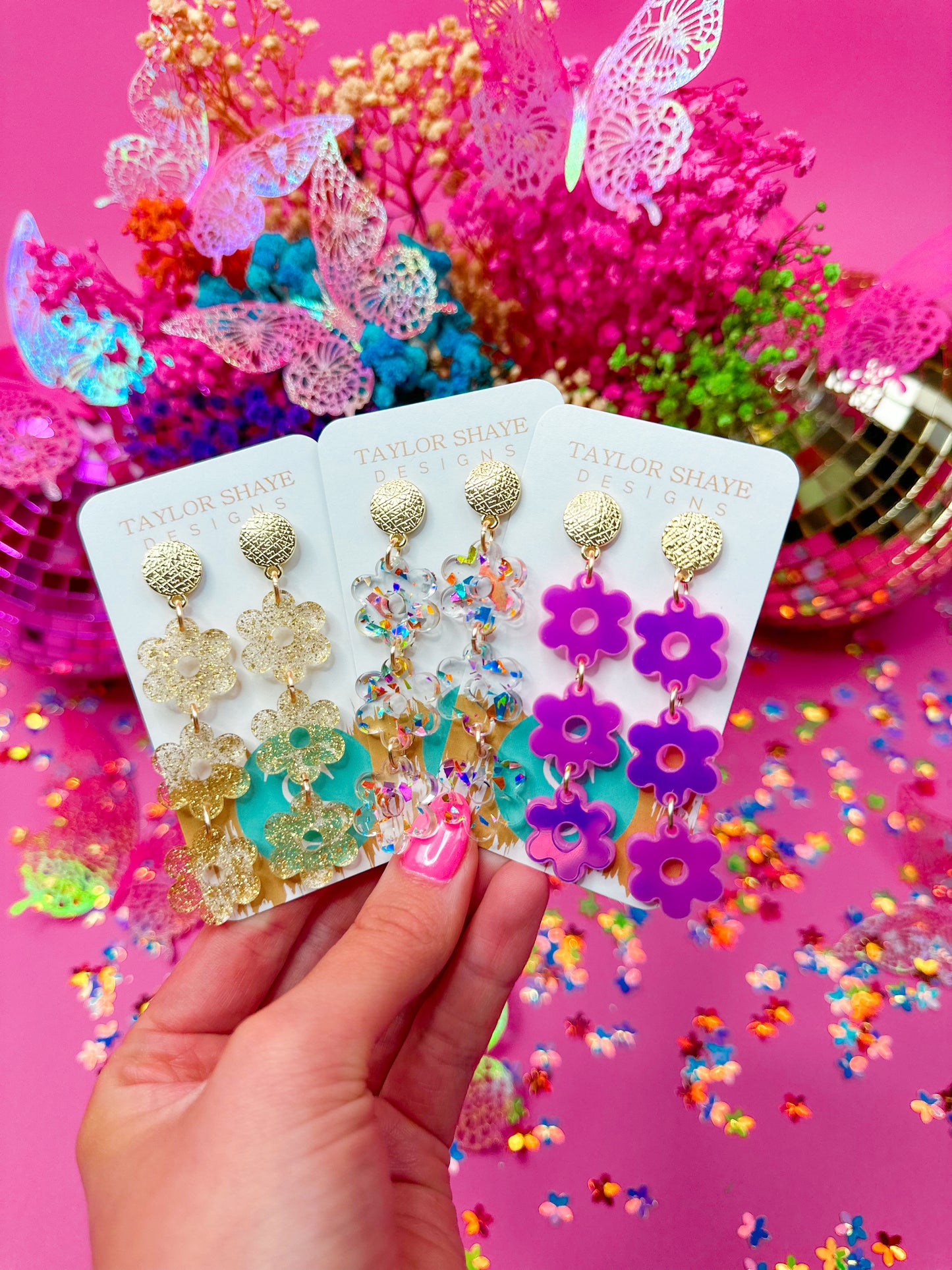 Vibrant Triple Flower Drops