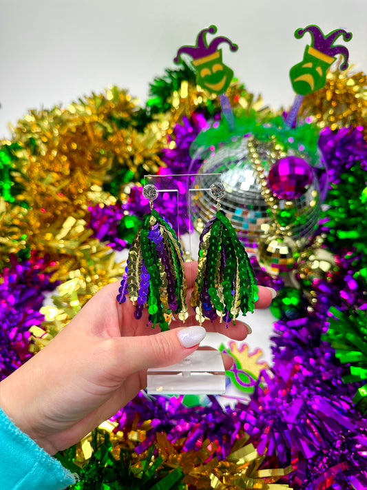 Mardi Gras Sequin Tassels