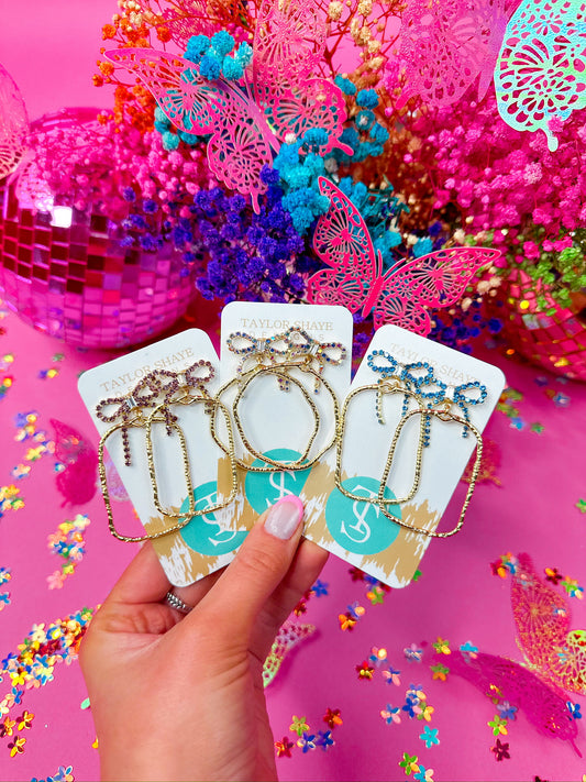 Colorful Nina Bow Hoops