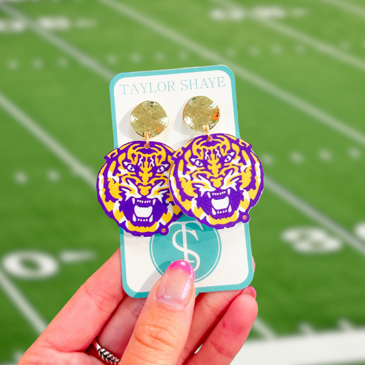 LSU Roaring Tiger Head Drops