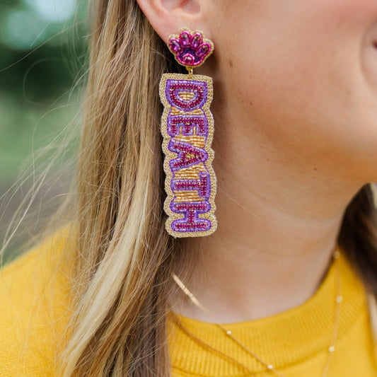LSU Death Valley Beaded Drops