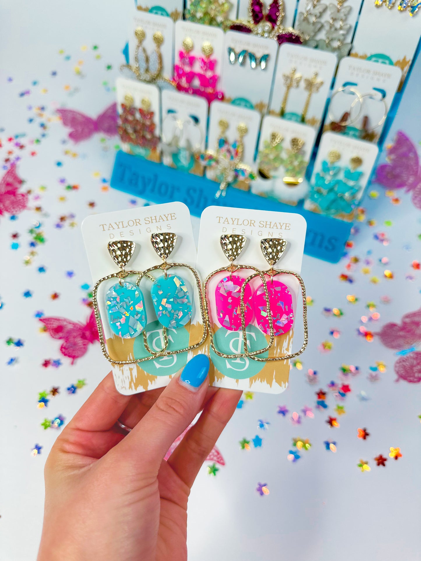 Cotton Candy Oval Hoops