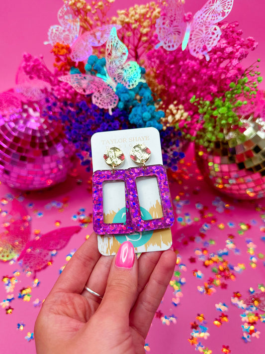 Fuchsia Sequin Rectangle Drops