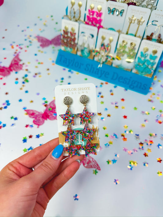 Rainbow Star Confetti Triple Stars