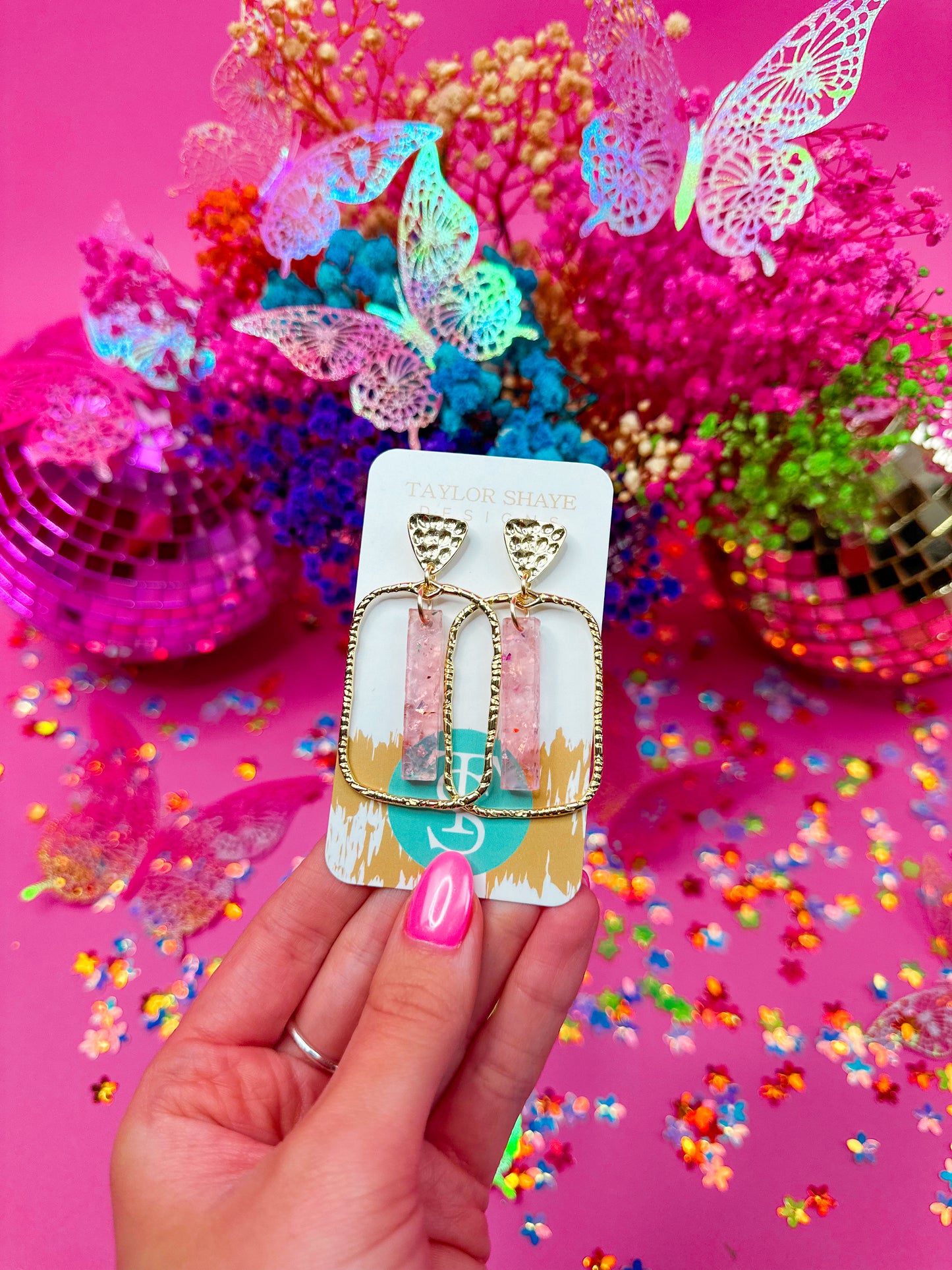 Pink McCall Stick Hoops