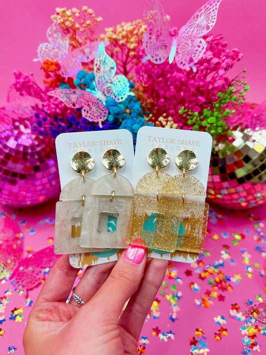 Double Acrylic Square Drops