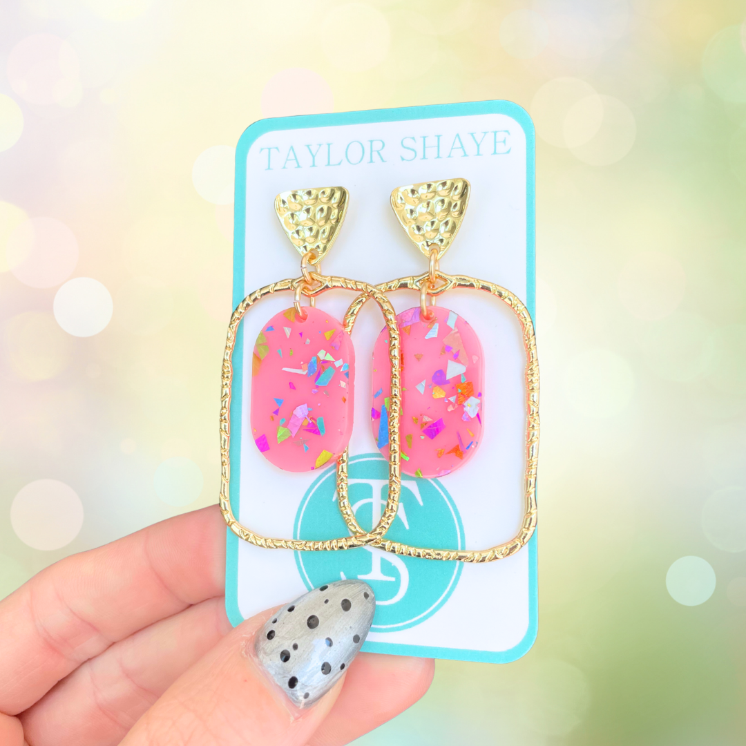 Pink Rainbow Flake Drops