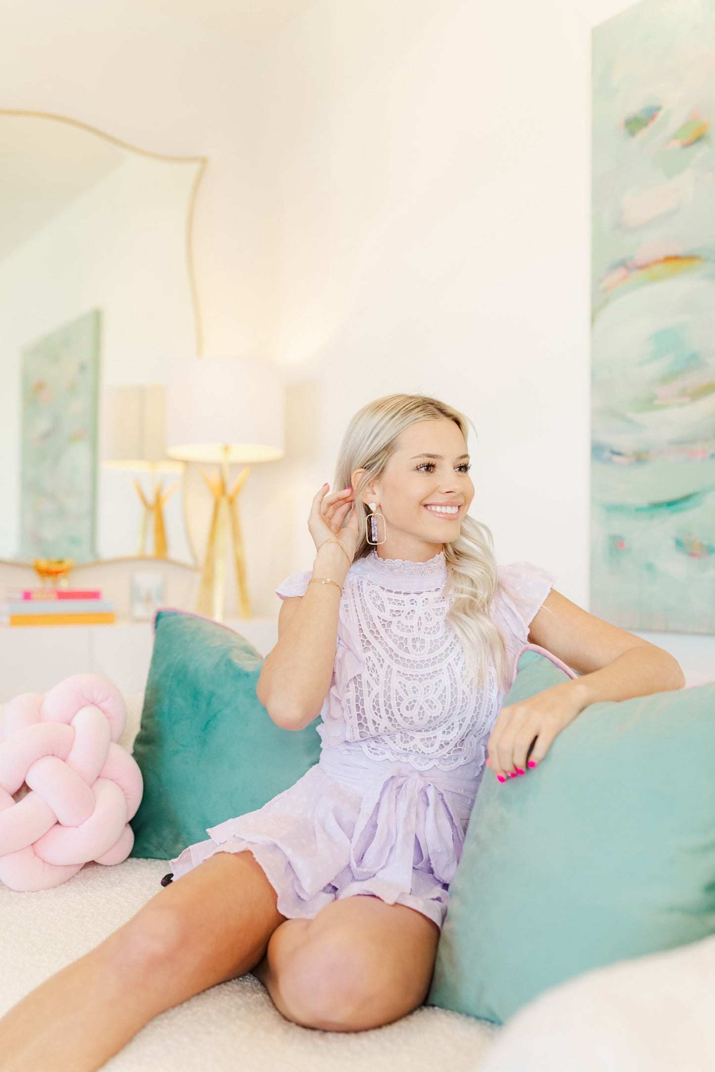 Lavender McCall Stick Hoops