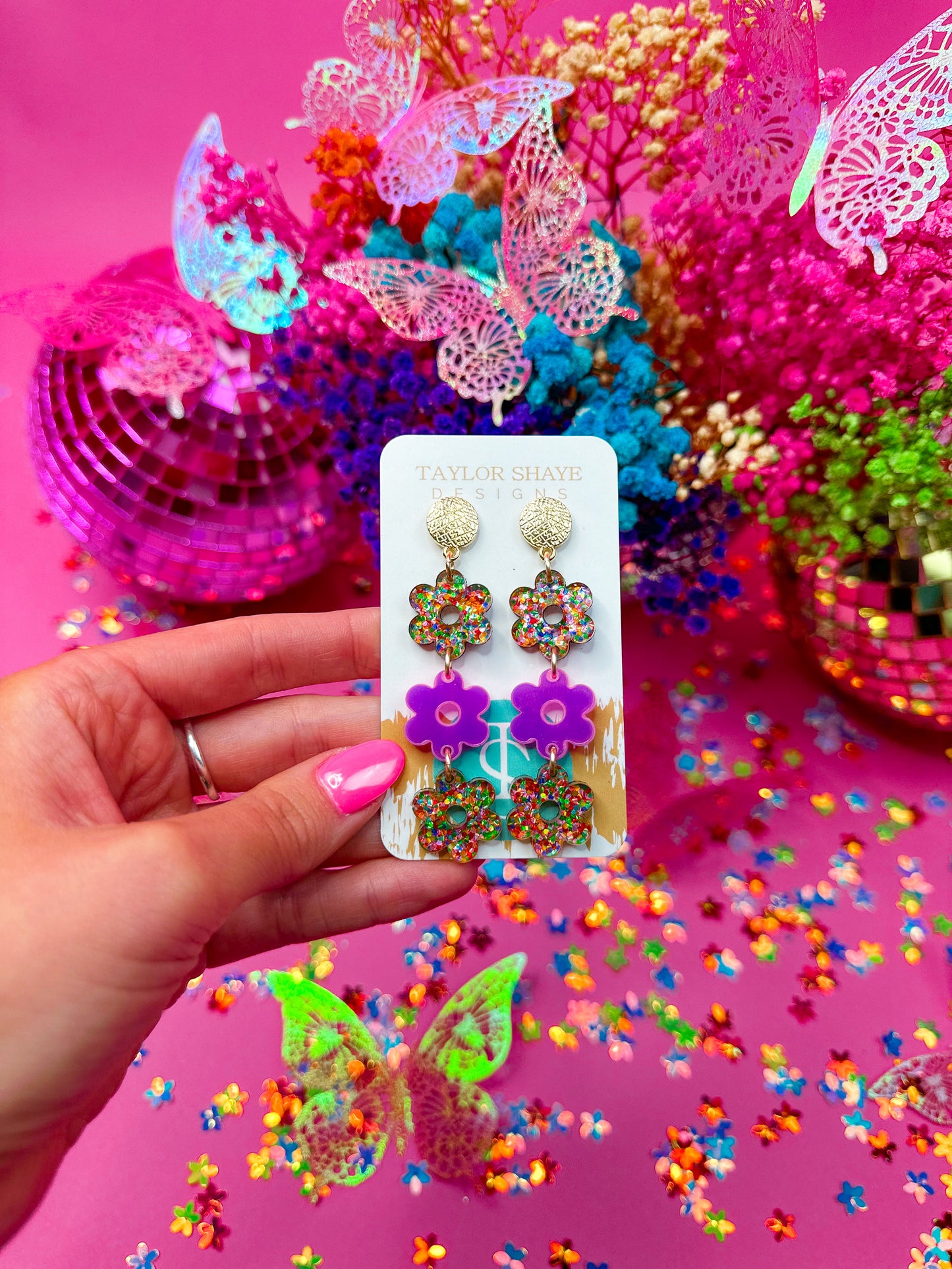 Vibrant Triple Flower Drops