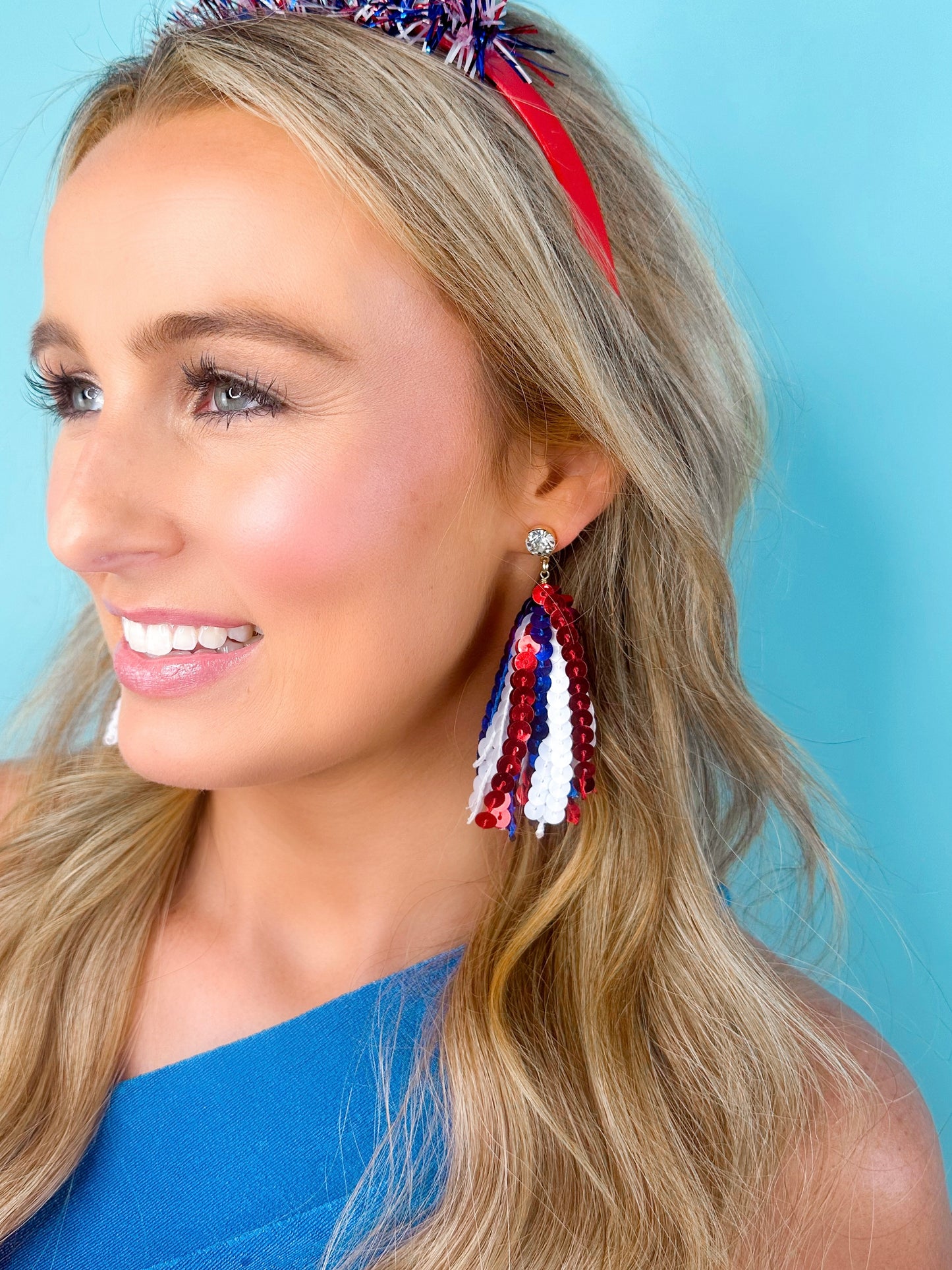 Red/Blue Sequin Tassels