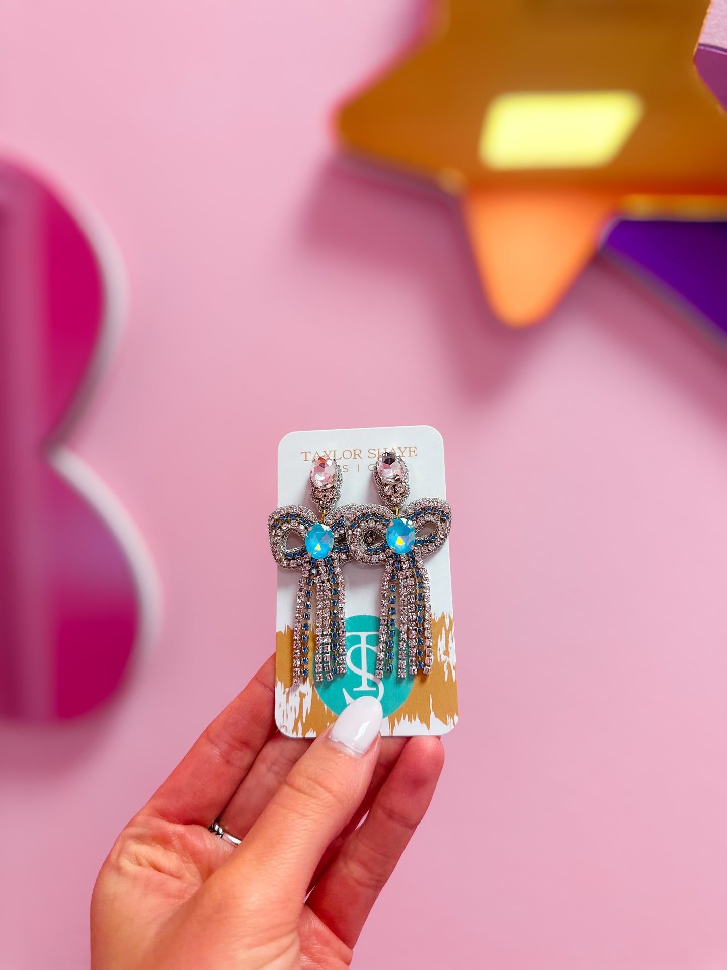 Glam Beaded Bow Drops