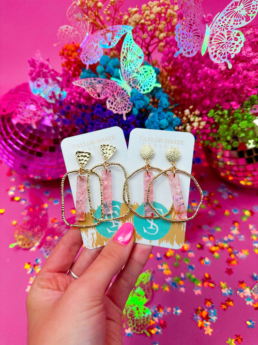 Pink McCall Stick Hoops