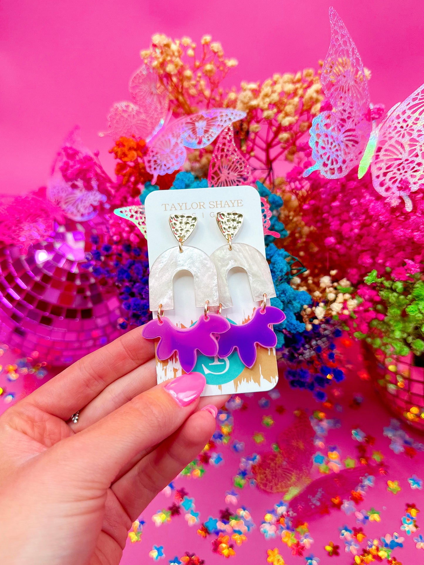 Pink Iridescent Layla Drops