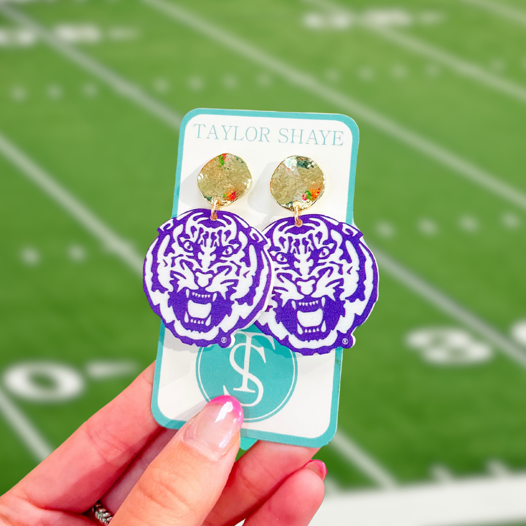 LSU Roaring Tiger Head Drops