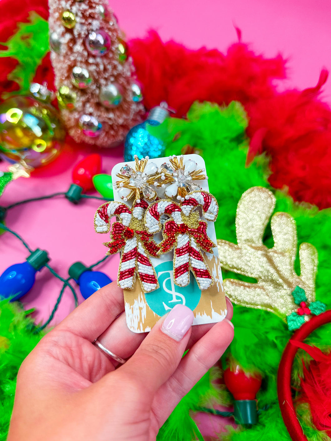 Beaded Candy Cane Drops