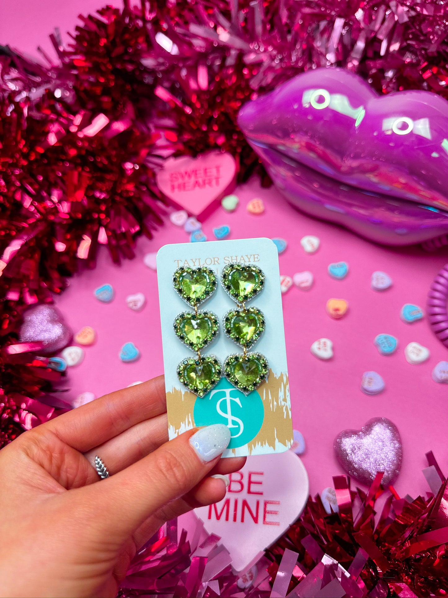 Rosaline Triple Beaded Hearts