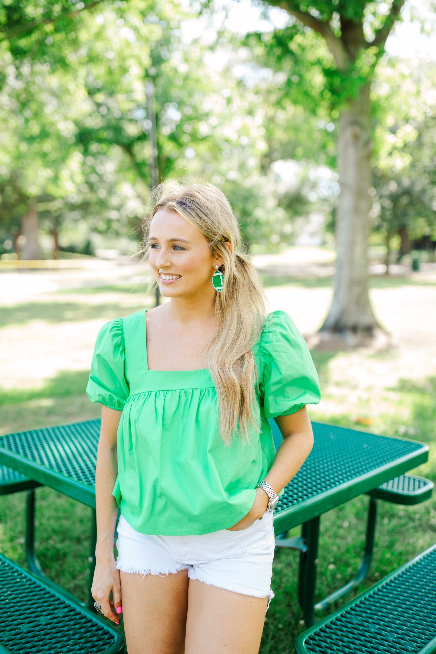 Green/White Acrylic Footballs