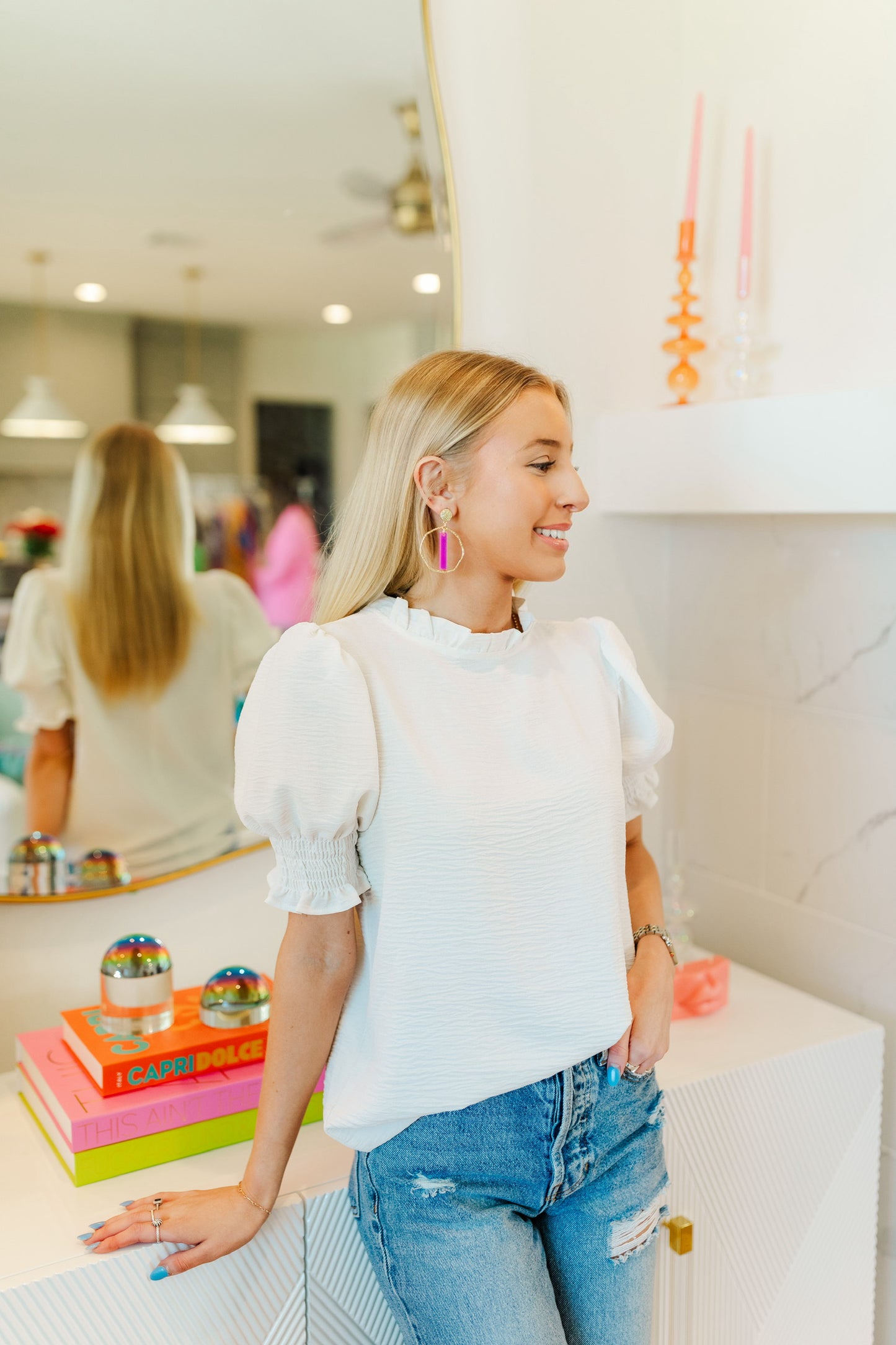 Pink Iridescent Stick Hoops