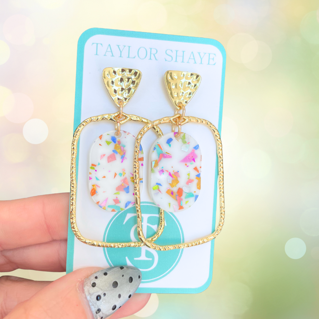 White Rainbow Flake Drops